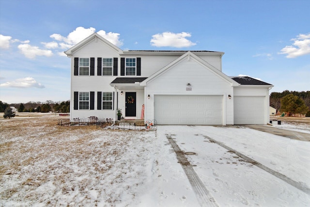 view of front facade featuring a garage