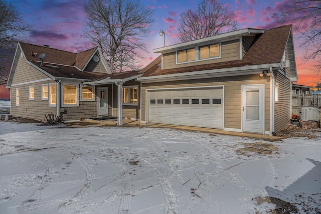 view of front of property featuring a garage