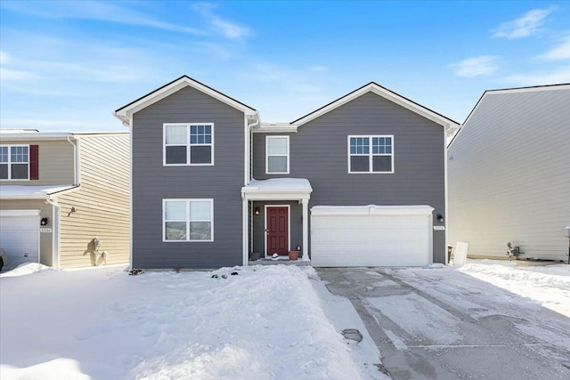 view of front of property featuring a garage