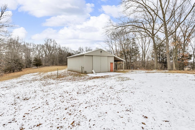 view of snow covered structure