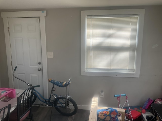 miscellaneous room with hardwood / wood-style floors