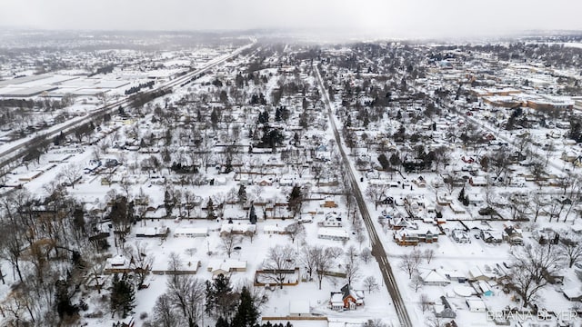 view of snowy aerial view