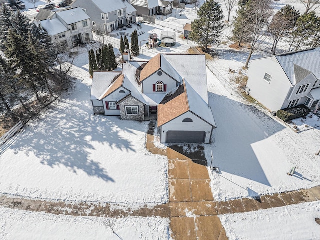 view of snowy aerial view