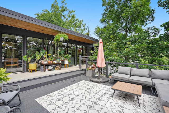 view of patio / terrace with an outdoor hangout area