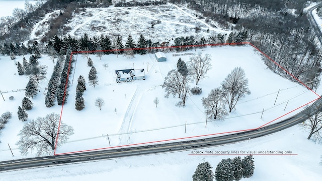 view of snowy aerial view