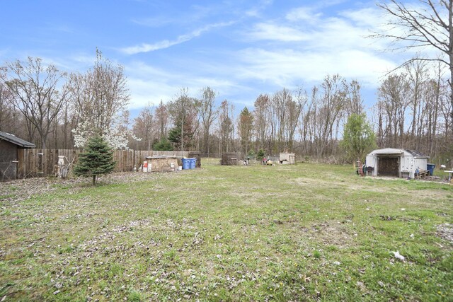 37076 76th St, Covert, MI 49043 - view of yard with fence and an outbuilding