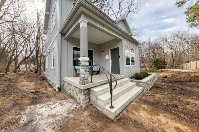 view of front of property with board and batten siding