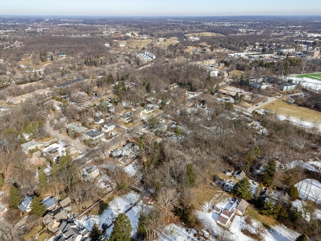 birds eye view of property with a residential view