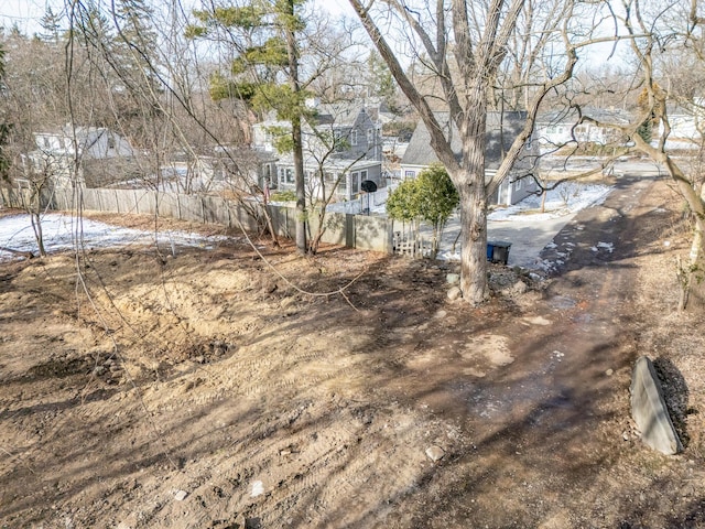 view of yard with fence