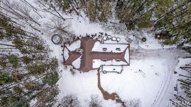 view of snowy aerial view