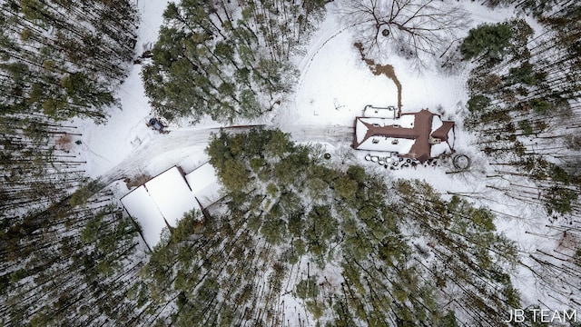 view of snowy aerial view