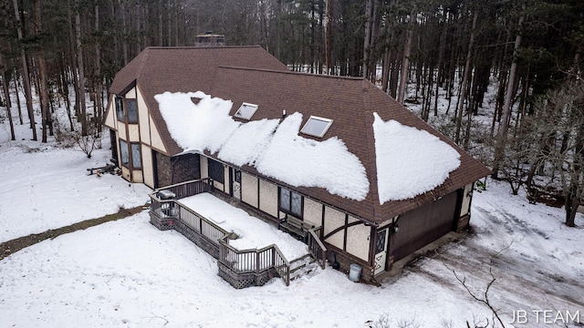 view of snowy aerial view