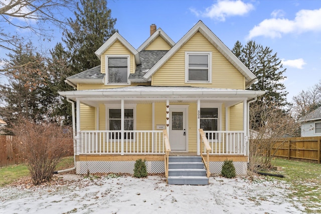 view of front of property with covered porch