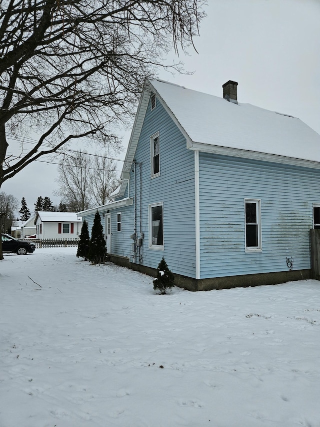 view of snowy exterior