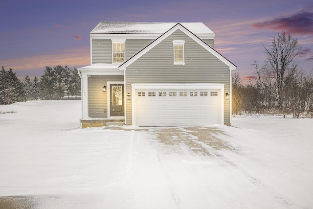 view of property with a garage