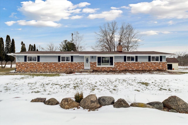 view of single story home