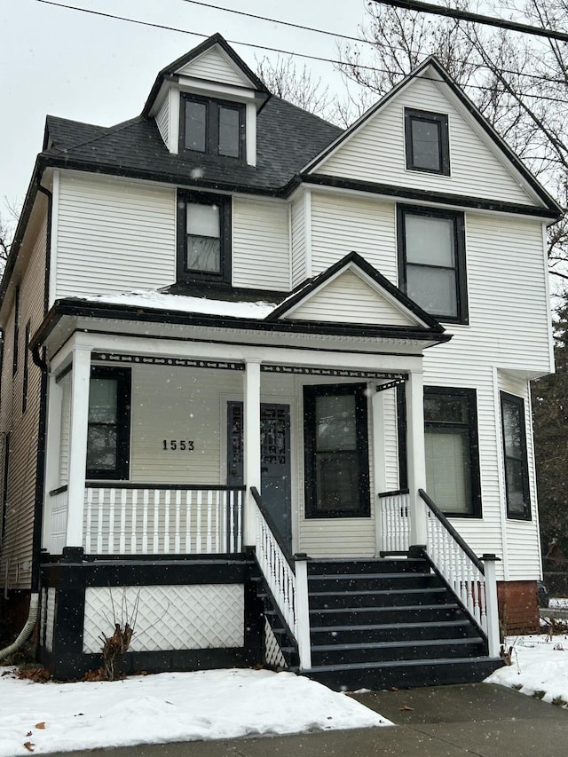 view of front of property featuring a porch