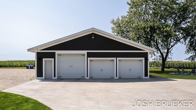 view of garage