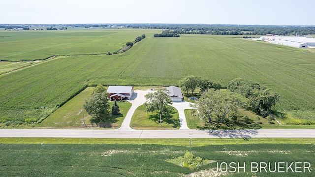 aerial view with a rural view