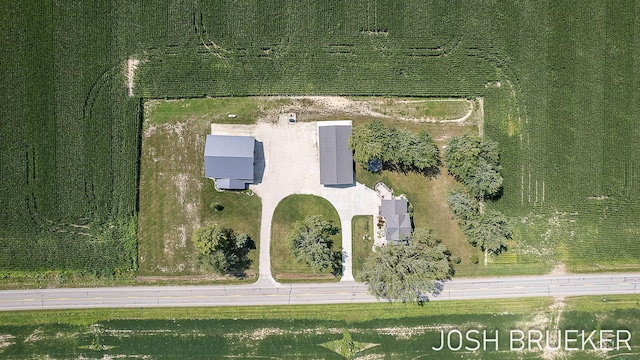 bird's eye view with a rural view