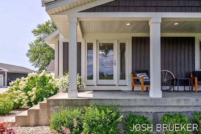 entrance to property with a porch