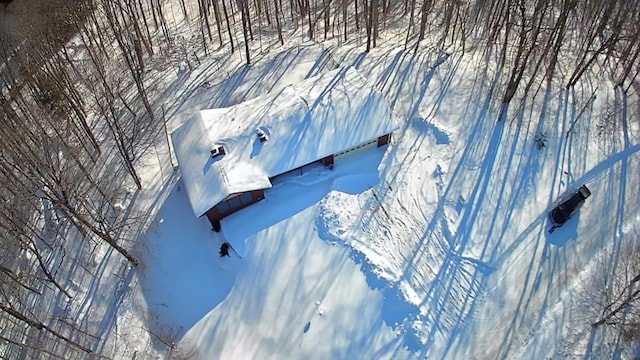 view of snowy aerial view