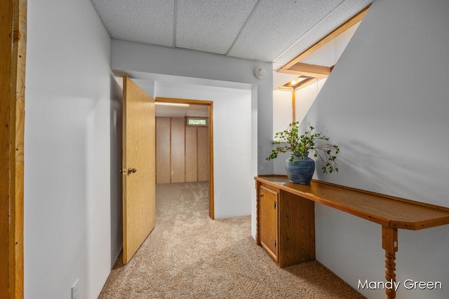 366 E Beech St NE, Cedar Springs, MI 49319 - hallway with light colored carpet and a drop ceiling