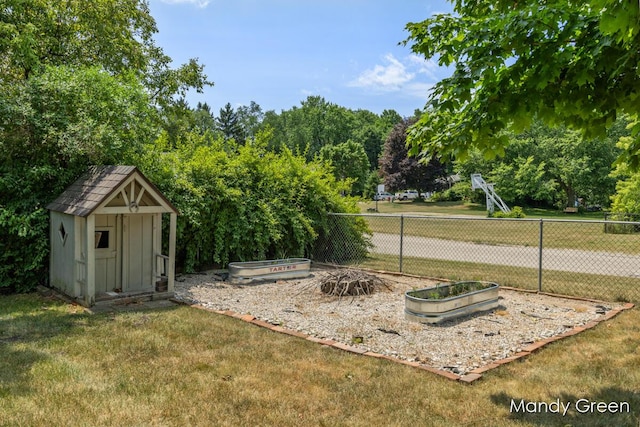 366 E Beech St NE, Cedar Springs, MI 49319 - view of yard with a shed and a garden