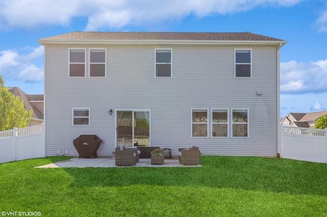 6058 Racine Dr, Stevensville, MI 49127 - back of house featuring a patio and an outdoor living space