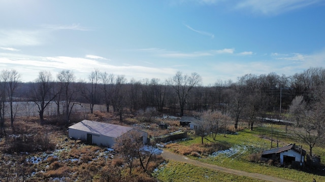 bird's eye view featuring a rural view