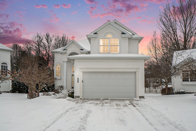 view of property with a garage