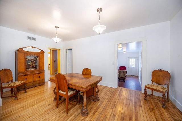 dining area featuring light hardwood / wood-style flooring