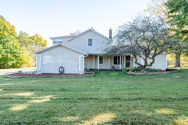 front facade with a front yard