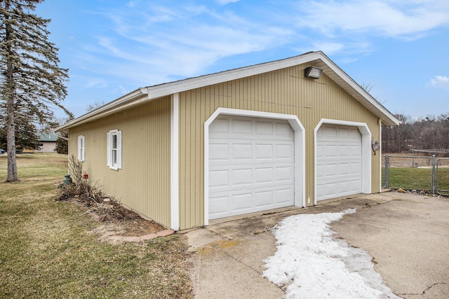 view of detached garage