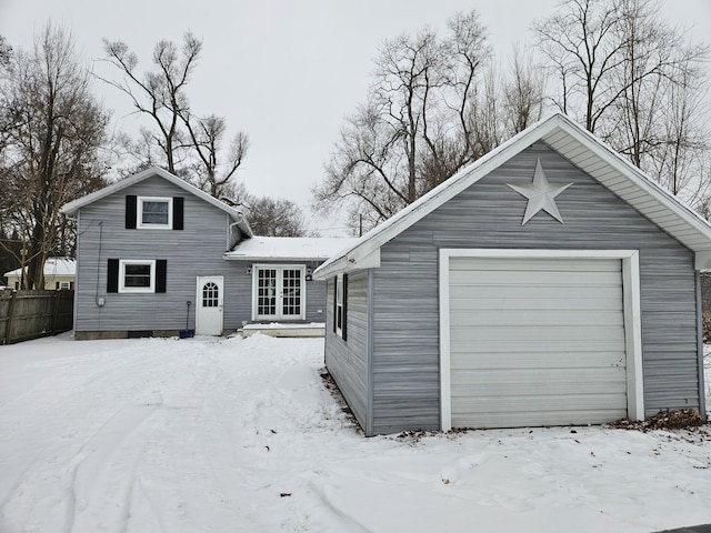 exterior space featuring a garage