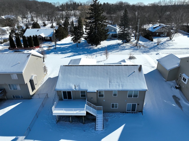 view of snowy aerial view