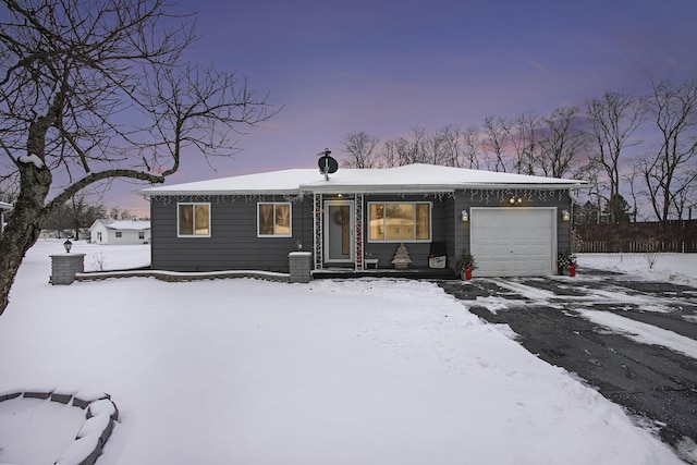 view of front of house with a garage