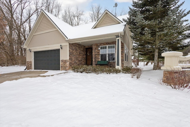 view of front of house with a garage