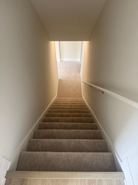 1967 Lowe Dr, Spring Lake, MI 49456 - staircase featuring carpet and baseboards