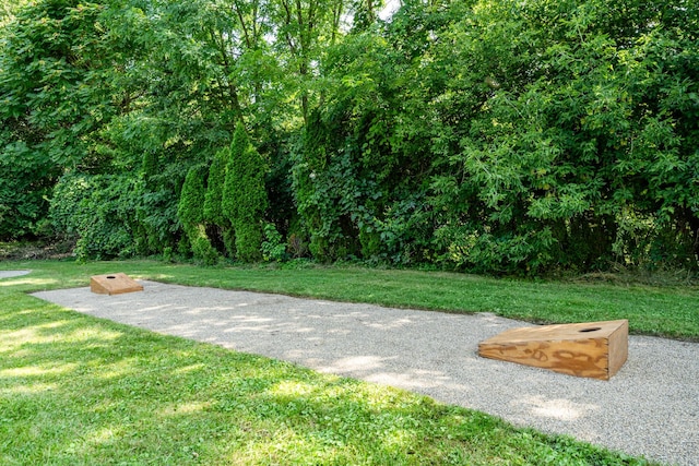 view of home's community featuring a lawn