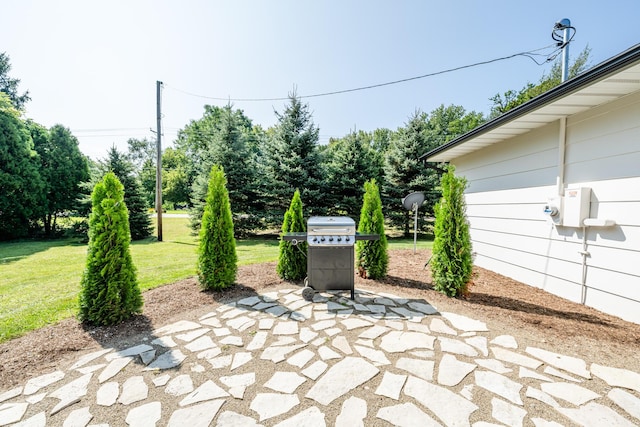 view of patio featuring grilling area