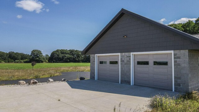 garage with driveway