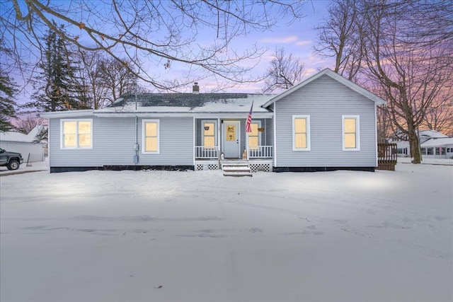 view of front of house with covered porch