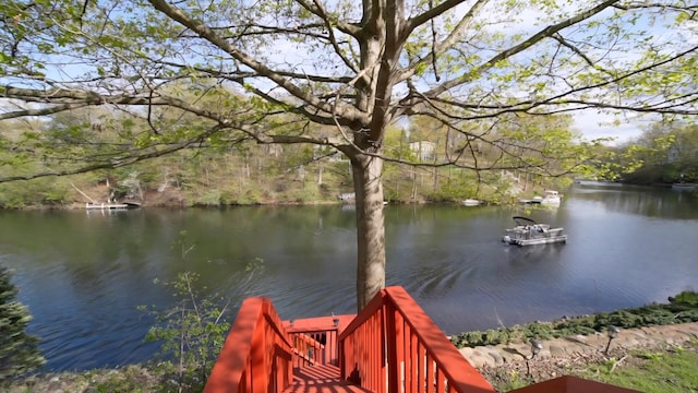 159 Westshore Dr, Jerome, MI 49249 - dock area with a water view and a forest view