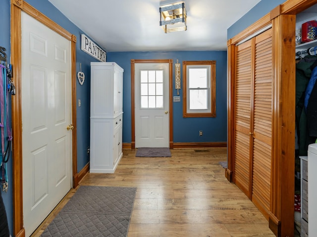 entryway featuring light hardwood / wood-style floors