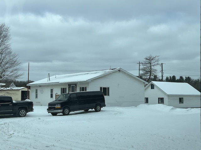 view of snow covered exterior