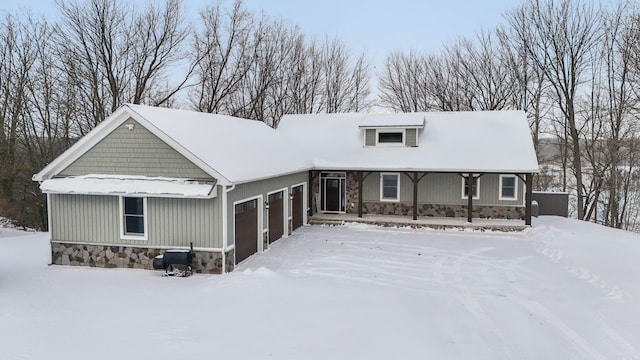 view of front of house with stone siding