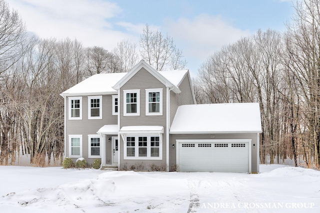 view of front of house with a garage