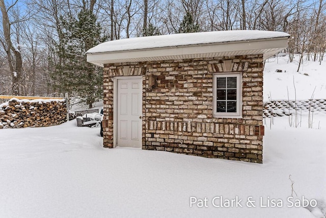 view of snow covered structure