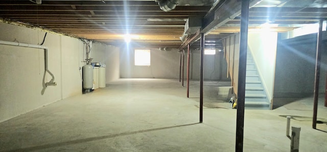 below grade area featuring stairs